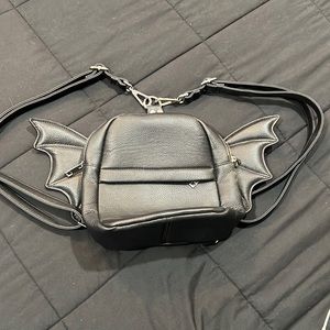 Current mood mini black bat style backpack